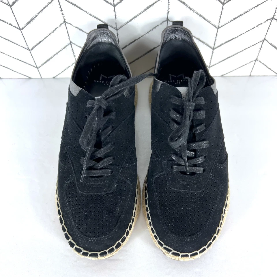 Zapatos para mujer Marc Fisher talla 7,5 zapatilla alpargata negro plata Julio Foto 3 de 4