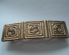 VINTAGE GOLDTONE ART DECO 3.5" HAIR BARRETTE