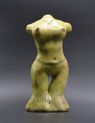 ''Green Grass Nymph'' - Expensive Experimental Clay Sculpture. Hand made & glazed.