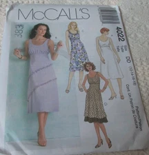 🌻 McCALL'S #4022 - LADIES ( 4 STYLE ) SLEEVELESS SUMMER DRESS PATTERN  DD 12-18