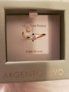 Authentic Argento Vivo Gold Plated Floral Adjustable Ring