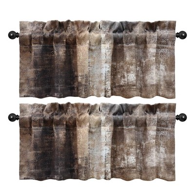 LALILO Abstract Art 2 Pack Valance for Windows - Wrinkle Resistant Blackout V...