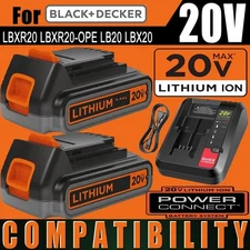 For Black+Decker 20V 2.5Ah Lithium MAX Battery Li-Ion LBXR20 LBXR2020 or Charger