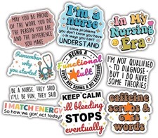 10pcs Nurse Sticker, Inspirational Nurse, Motivational Nursing, Healthcare Hero