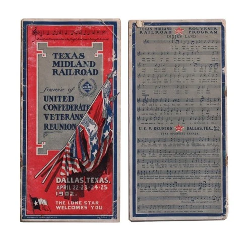 United Confederate Veterans Reunion Program Dallas 1902 UCV Map Land Promotional