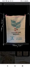 13 Coffee Bag Jute Burlap Sack Authentic Cafe Do Brasil Brazil