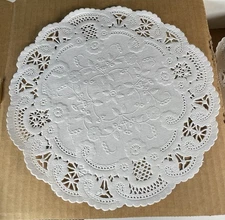 1000 - 8" Vintage Round WHITE FRENCH LACE Paper Doilies SMITH-LEE Cake Doilies