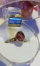 Raw Ruby Stone Ring 925 Sterling Silver Size 5 R-3021