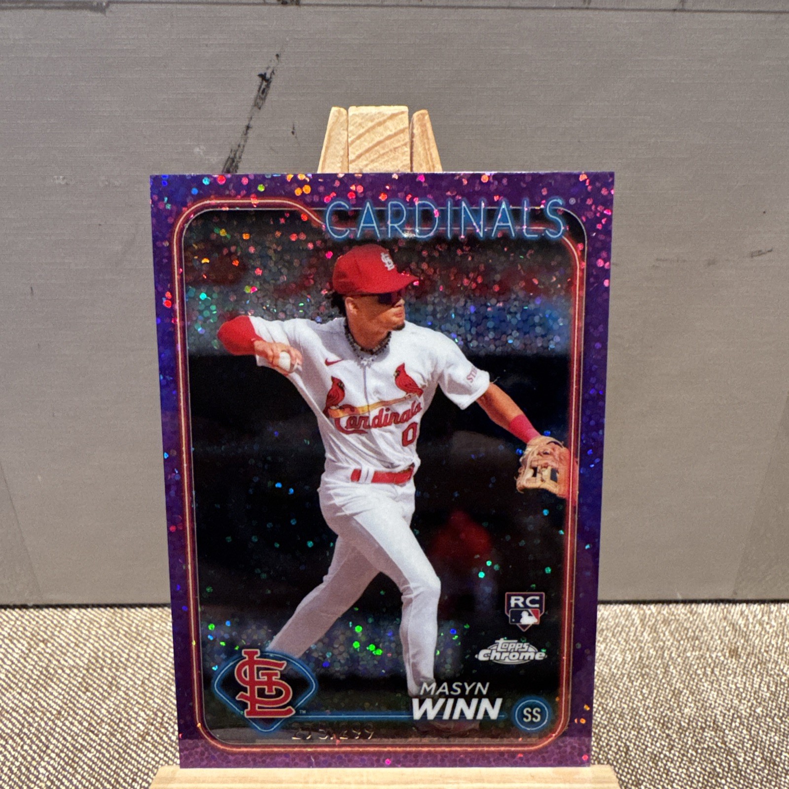 2024 Topps Chrome Purple Speckle Refractor Masyn Winn Rookie (RC) /299 #189