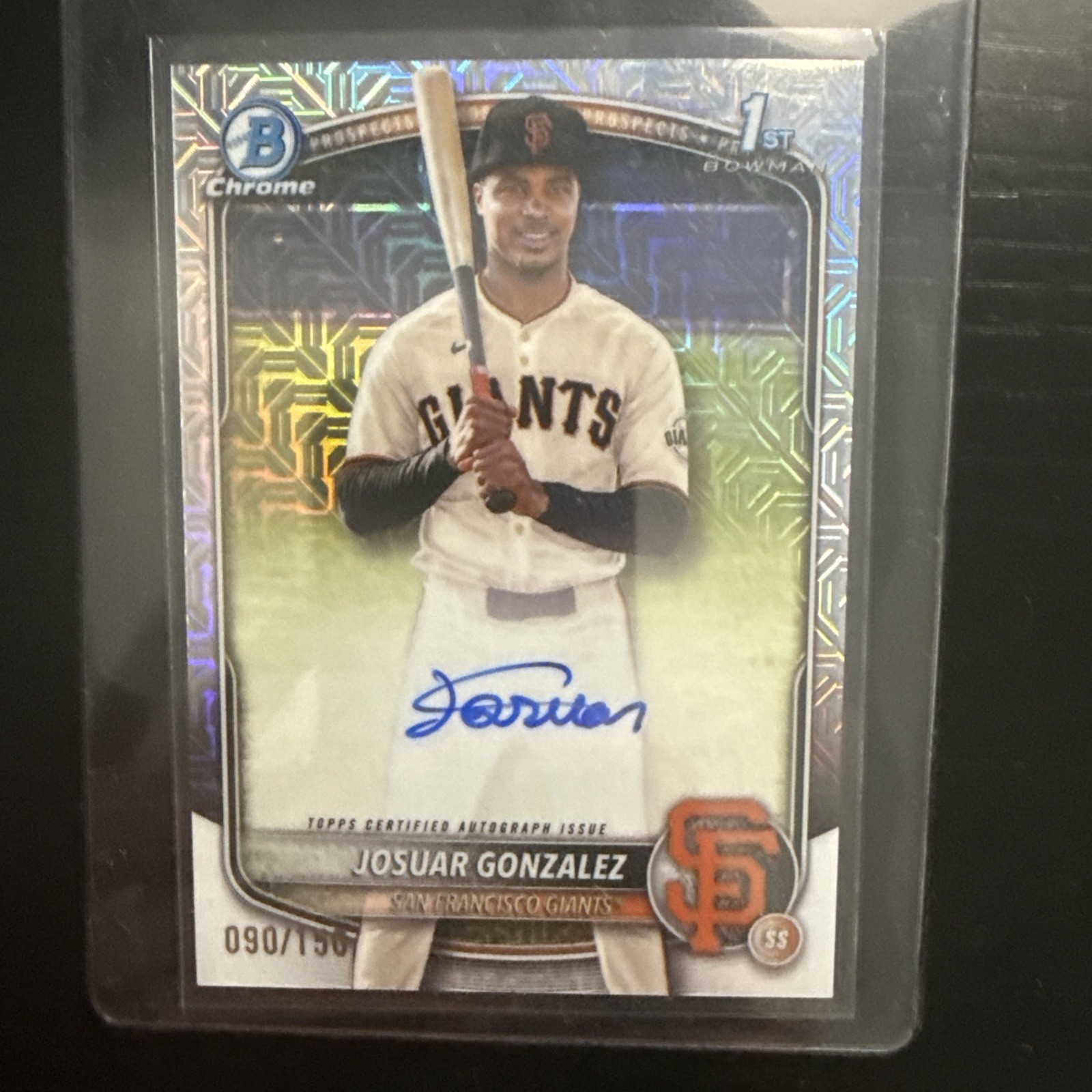 2025 Bowman Chrome 1st JOSUAR GONZALEZ Prospect HTA Choice Refractor Auto /150