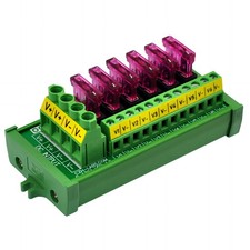 DC Power Fuse Distribution Strip Module 6 Position, Screw Mount 
