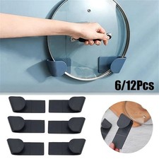 Soporte para tapa de olla estante autoadhesivo cubierta de sartén organizador de almacenamiento montaje en pared de cocina