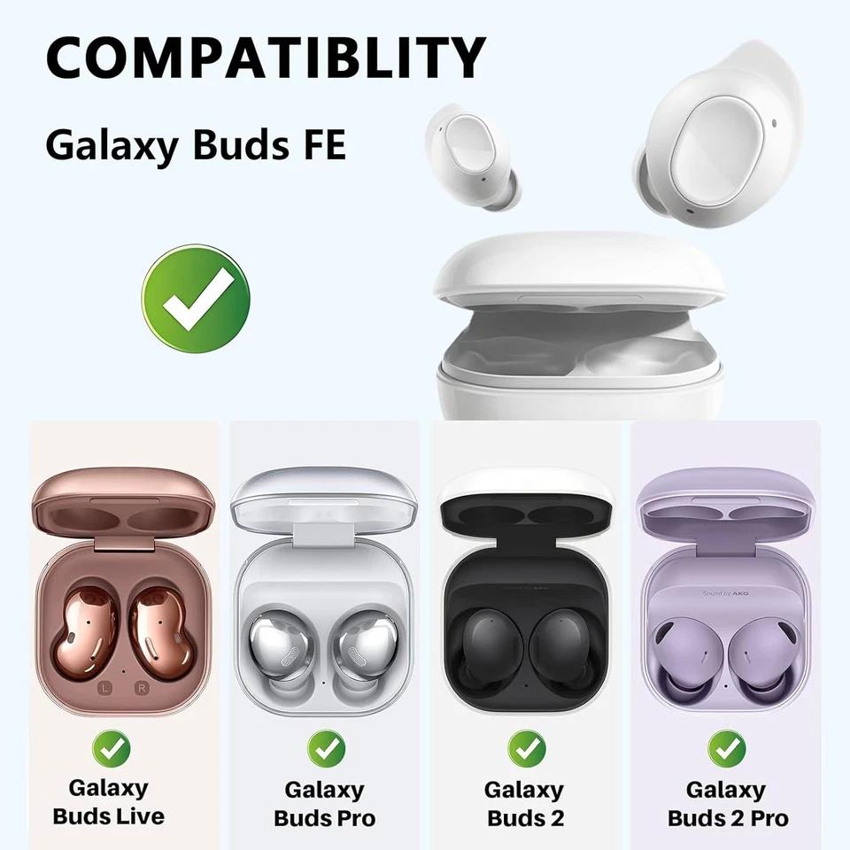 Funda de fibra de carbono transparente con bloqueo para Samsung Galaxy Buds FE Pro Live + llavero Foto 2 de 4