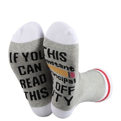 Funny Assistant Socks 1 Pair ''Off Duty'' Novelty Crew Socks Principal Gift