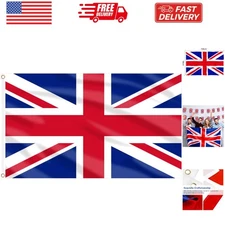 British Flags 3x5 Ft, Union Jack Flags for Outside - Double Side with Brass E...