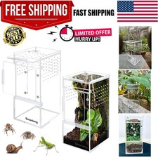 Pre-Assembled  Jumping Spider Enclosure3" 3" 6" Front Above Opening Praying M...