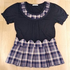 Axes Femme Short Sleeve Ruffle Tops Used Japan