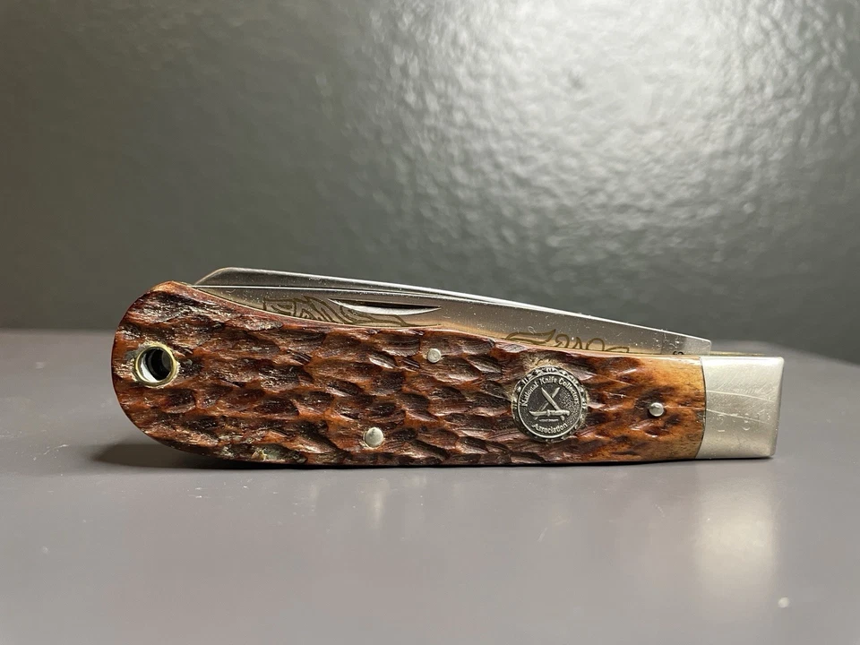 Camillus NKCA Club Jumbo Trapper 1988 - hueso jigged marrón - sin caja | envío gratuito Foto 2 de 4