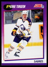 Pierre Turgeon, 1991-92 Score American, #4, Buffalo Sabres,