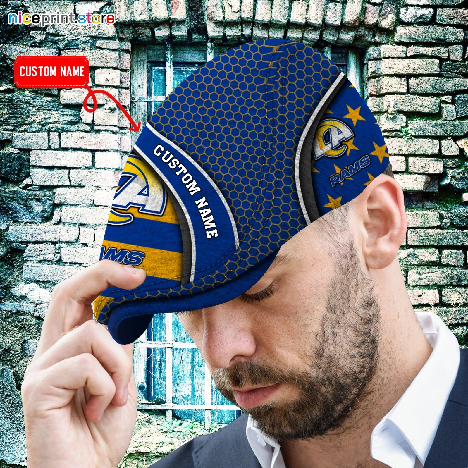 Los Angeles Team Rams Jeff Cap football Jeff Cap Driving Cap Golf Cap For Men
