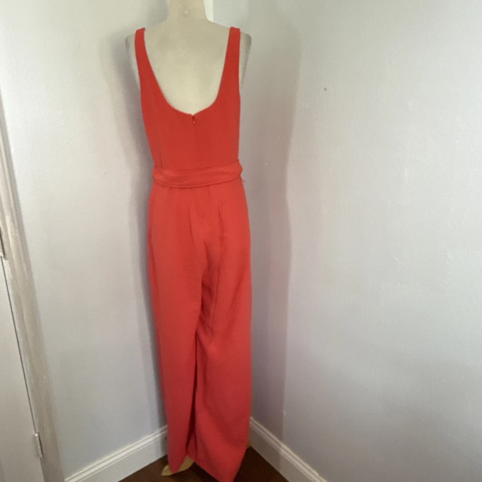 Mono Banana Republic 8 Alto Naranja Corbata Cintura Carrera Cóctel Preppy Formal Foto 3 de 4