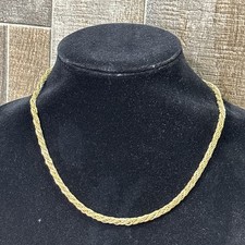 Vintage Napier Gold Silver Tone Twisted Rope Chain Necklace 1980s 1990s
