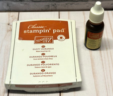 Stampin Up DUSTY DURANGO Classic Ink Pad Matching Ink Refill Retired Linen Flip