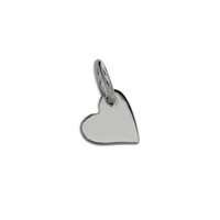Sterlingsilber Klein 6Mm Flach Herz Charm AnhäNger
