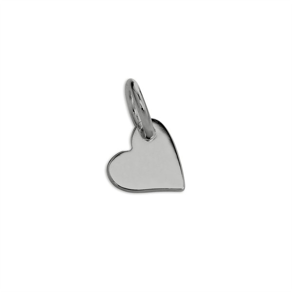 Sterlingsilber Klein 6Mm Flach Herz Charm AnhäNger-image
