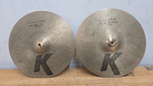 Zildjian 14" K Custom Dark Hi-Hat Cymbal Pair, Top and Bottom *CYMBALS ONLY*