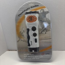 GPX Sports X Rugged AM/FM Flashlight Radio Emergency Siren & Light *White* NEW✰