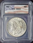 1887 Morgan Silver Dollar - ICG MS65 - Flag Label - ✪COINGIANTS✪