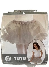 BRAND NEW GIRLS S/M 8-10 SILVER TULLE TUTU THEATRE COSTUME DRESS-UP NIP