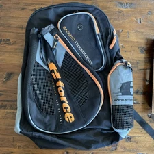 E Force Racquetball Racket Backpack Duffle Bag Carrying Case Black And Orange