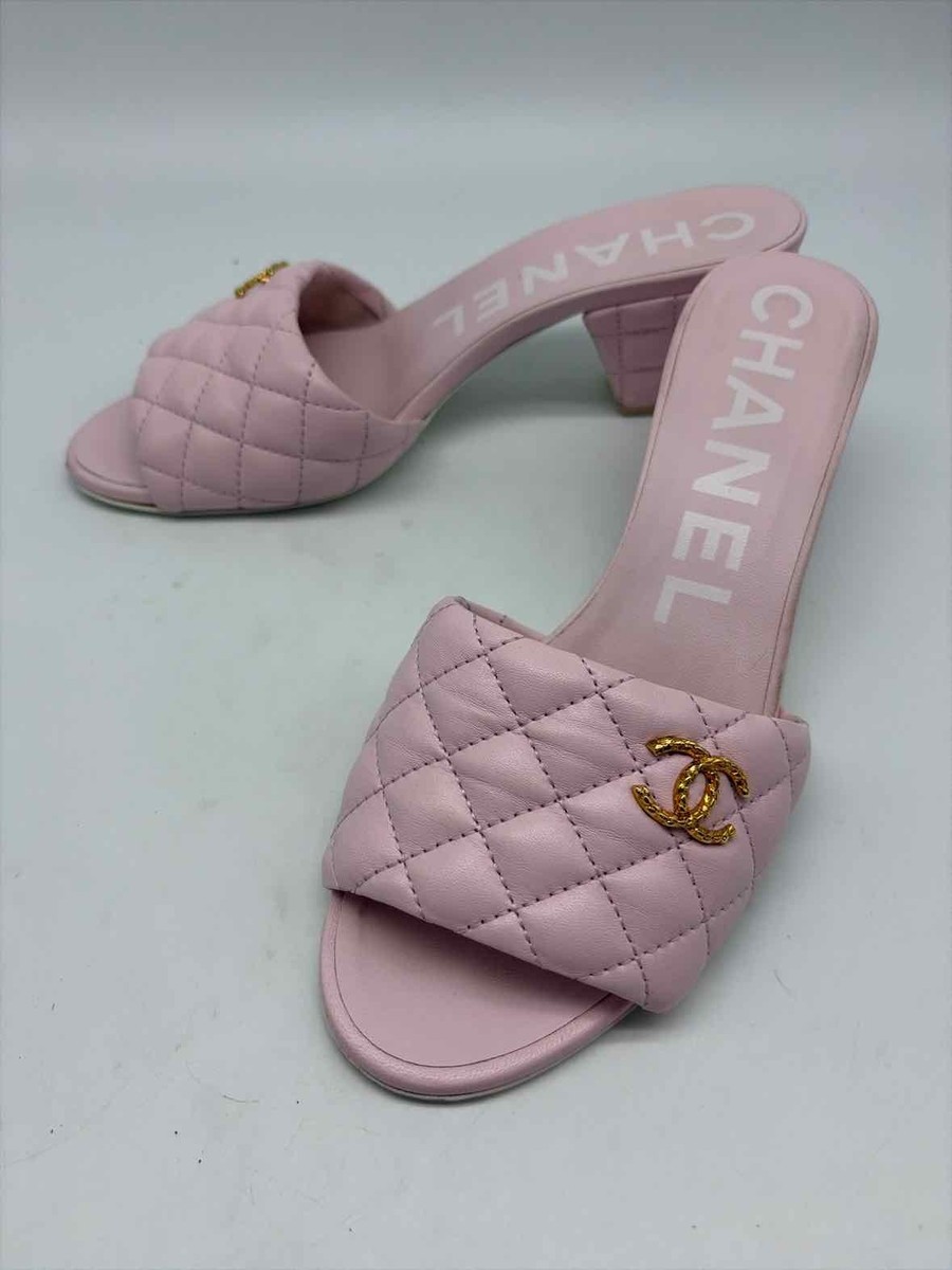 Chanel Pink Size 38.5 Mule Heels | eBay