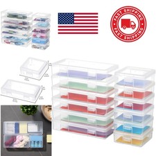 Clear Pencil Box Set of 12 Small and Medium Plastic Storage Containers with Lids