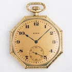 Antique Elgin Grade 345 Pocket Watch 12S 17J w/Octagonal Elgin Giant GF Case!