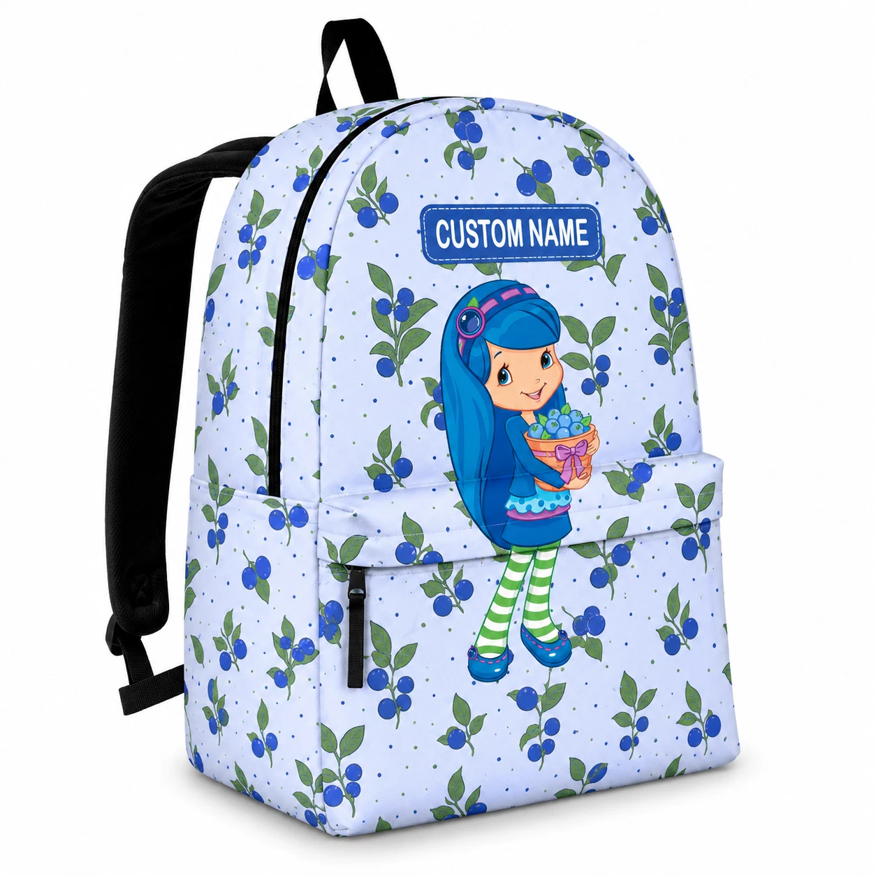 Personalized Strawberry Fairy Backpack Custom Name Kids School Travel Bag