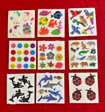 Vtg RARE Sandylion FUZZY Stickers ~UNICORNS~Ladybugs~BIRDS~Zoo Animals~FREE SHIP