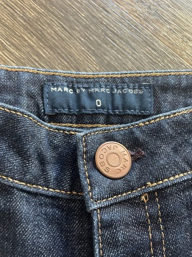 Designer Marc Jacobs Dark Wash Denim Shorts Jeans with Snaps Size 0. 13” X 11” - Picture 5 of 11