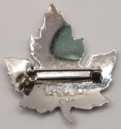 Vintage - Sterling Maple Leaf Pin - .925 Sterling Silver - .055 OZT - 1" - Picture 5 of 7