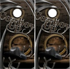 Cowboy Horse Wood Cornhole Wrap Bag Toss Skin Decal Sticker Wraps