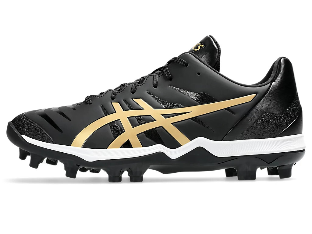 ASICS GOLDSTAGE FANG 1121A067 001 Black Rich Gold Baseball Cleats
