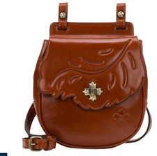 Patricia Nash Rosette Tooled Leather Crossbody Bag TAN nwt