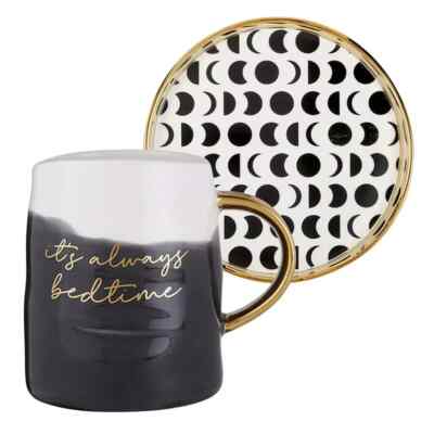 Set of 2 Black, White, and Gold ''Always Bed'' Kitchen Accessories and Gift Collec