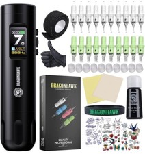Dragonhawk X7 Wireless Tattoo Pen Kit Rotary Tattoo Machine 20Pcs Cartridges
