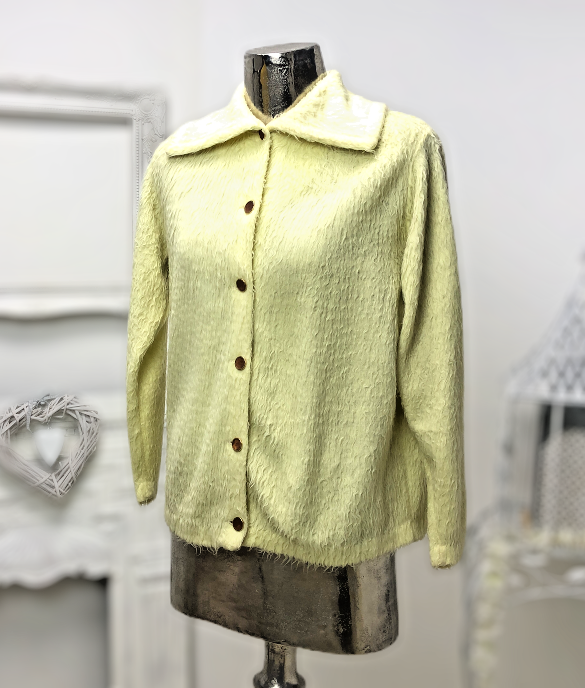 Ladies Lemon Yellow Fluffy Jacket 