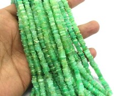 Natural Chrysoprase Gemstone, Top Quality 16"Long Strand Smooth Heishi Beads