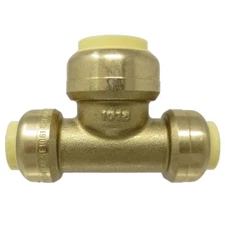 1/2" x 1/2" x 3/4" Sharkbite Style PUSH FIT Tee Lead Free Brass - PEX GUY