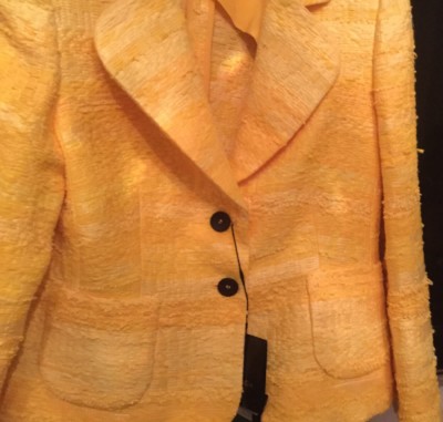 NWT $1950 Escada Pineapple /yellow  EU 40 tweed  bright yellow jacket